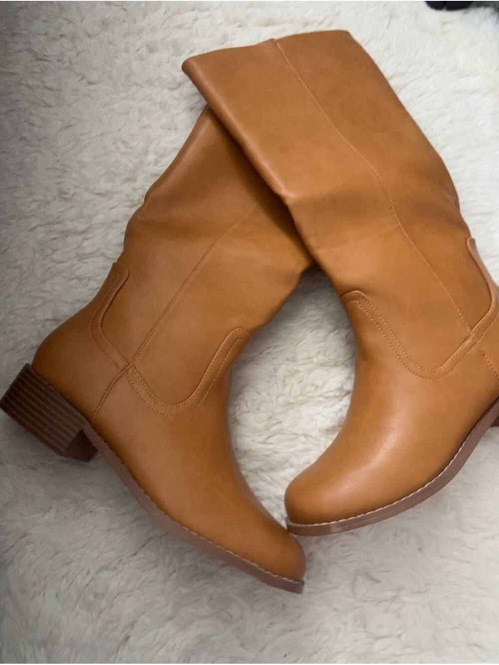 Shoe'N Tale Cognac Leather Knee High Riding Boots Size 6 - Picture 7 of 17